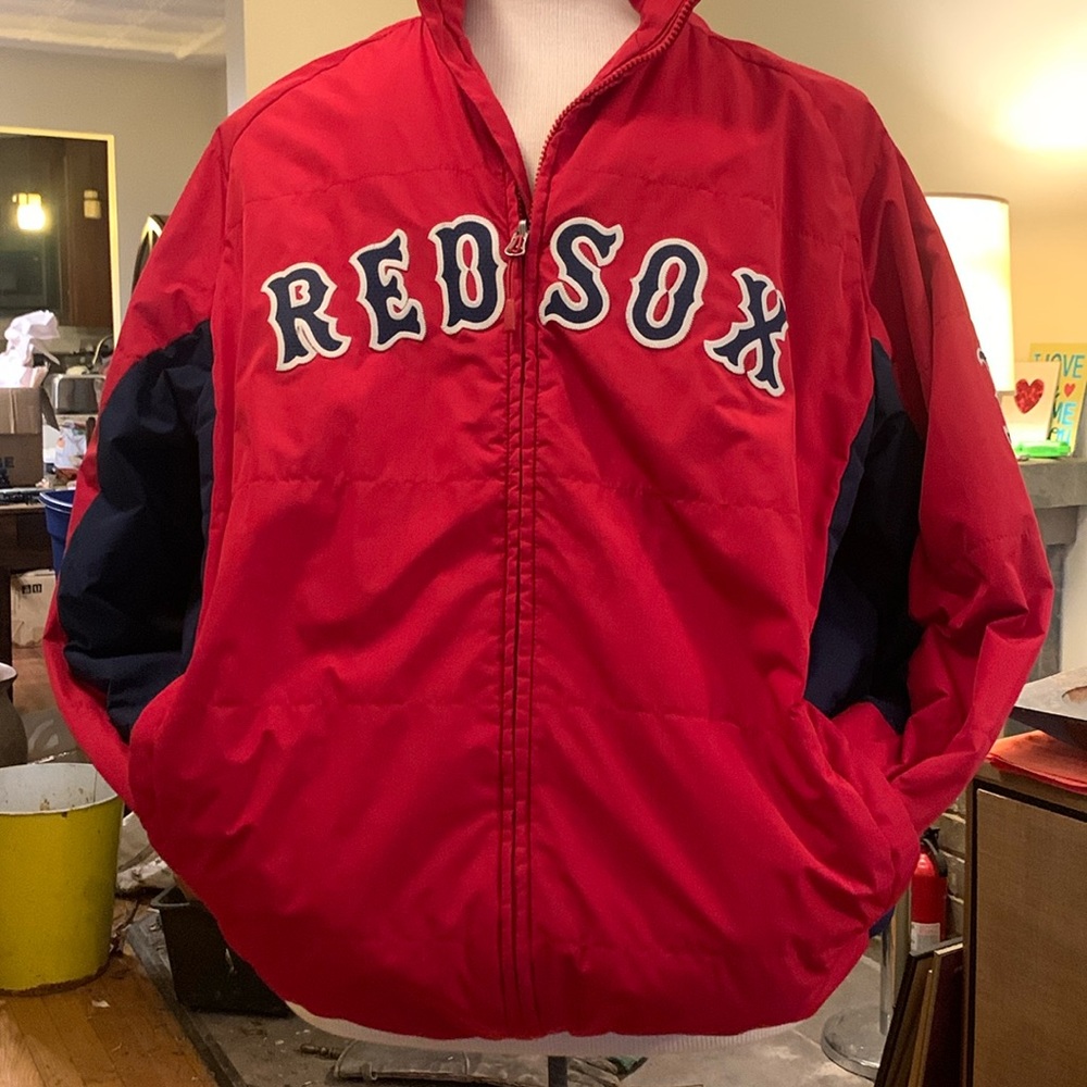 RED SOX WARMUP JACKET AUTHENTIC MLB MAJESTIC WINDBREAKER